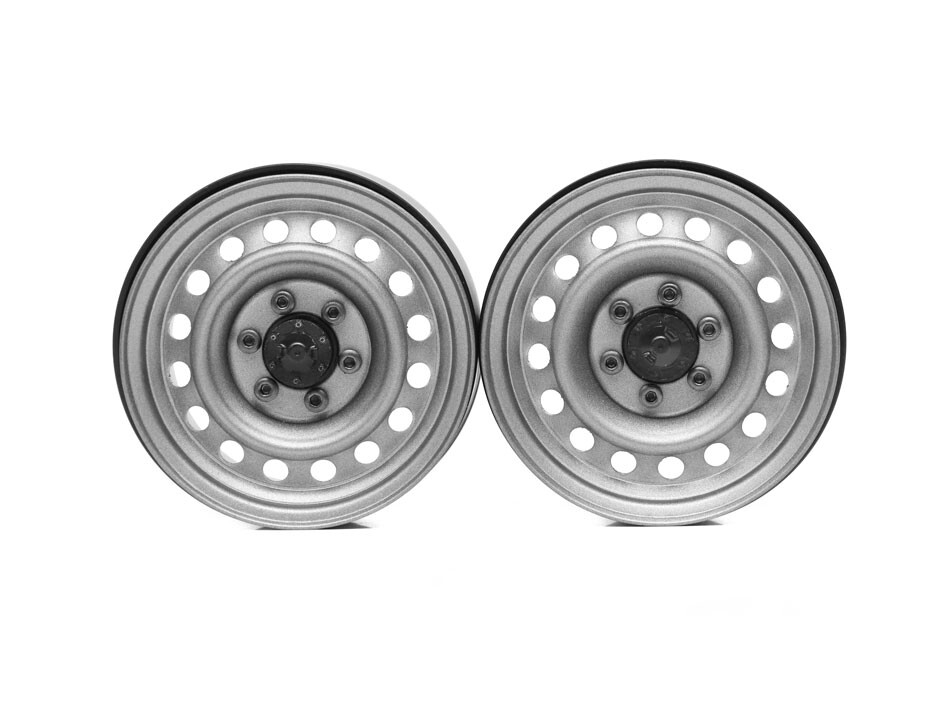 Boom Racing 1.9&quot; 16-Hole 6-Lug Classic Steelie Reversible Beadlock Wheel w/ XT504-6LUG Hub Rear (2) Gun Metal BRW780942RGM