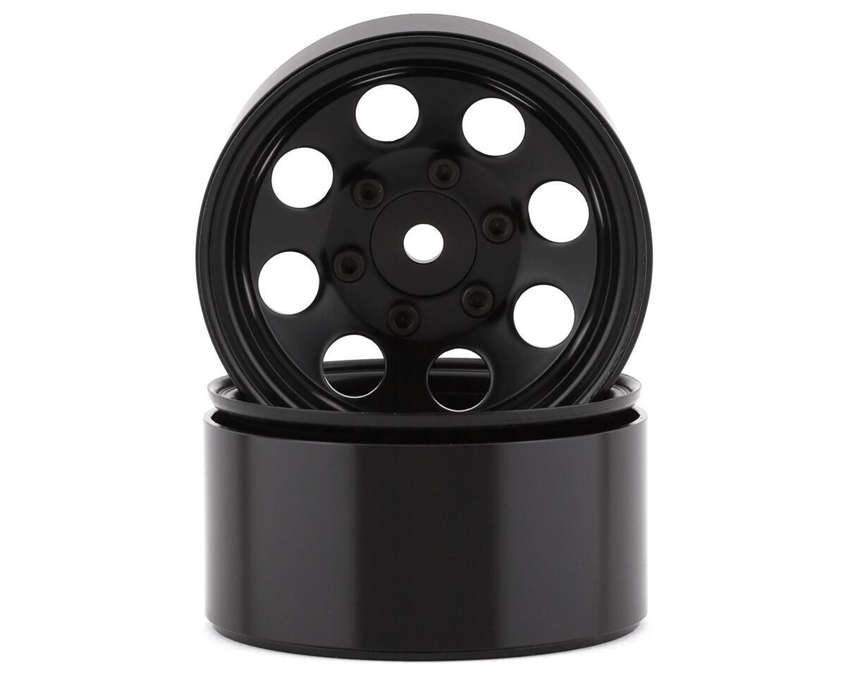 SSD RC 8 Hole 1.55” Steel Beadlock Crawler Wheels (Black) (2) SSD00484