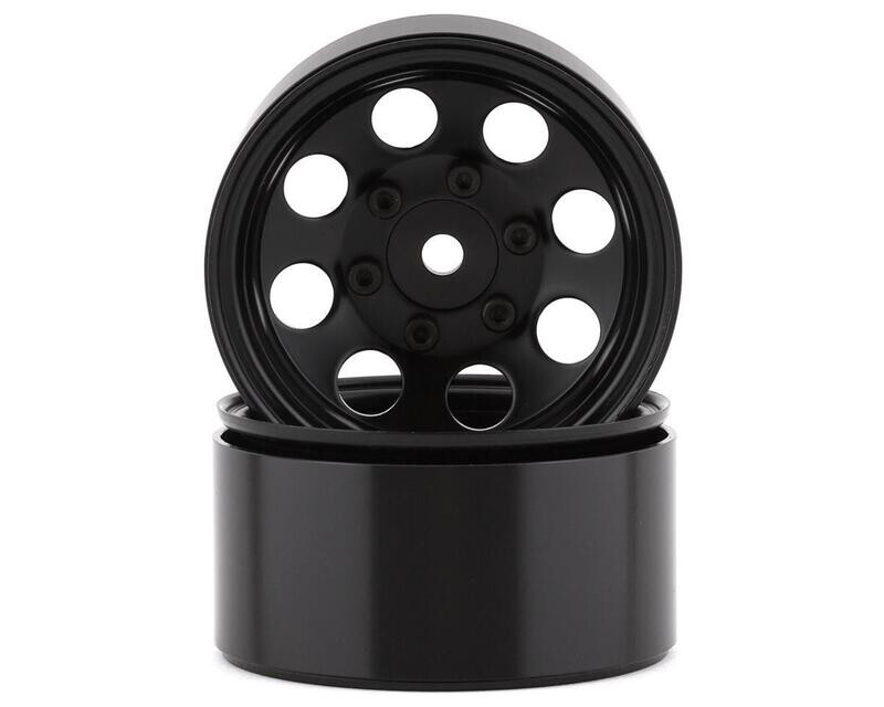 SSD RC 8 Hole 1.55” Steel Beadlock Crawler Wheels (Black) (2) SSD00484