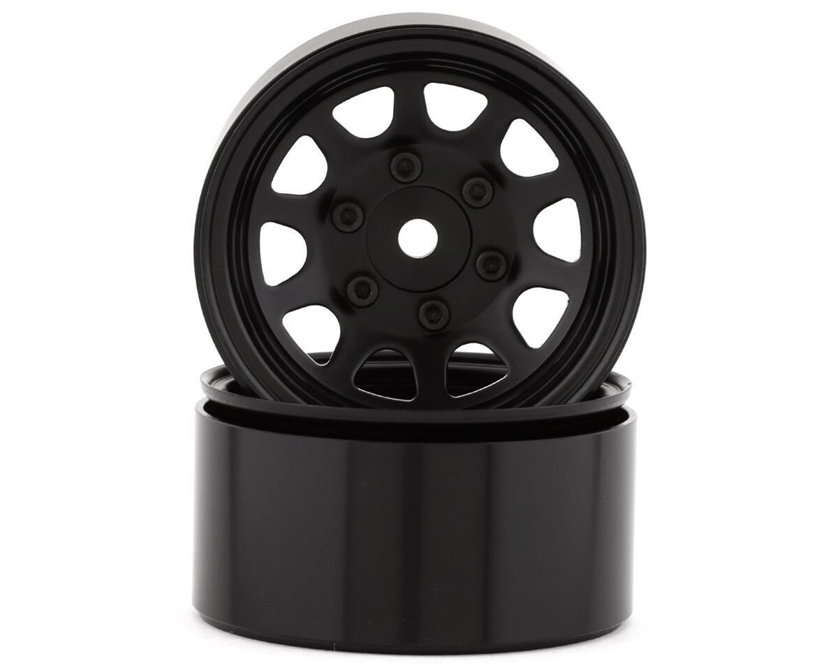 SSD RC D Hole 1.55” Steel Beadlock Crawler Wheels (Black) (2) SSD00488