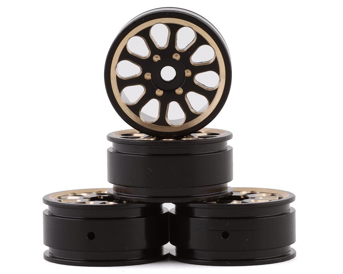 Samix SCX24 Brass 1.0&quot; Wheel Set (Black) (4) SAMSCX24-4069