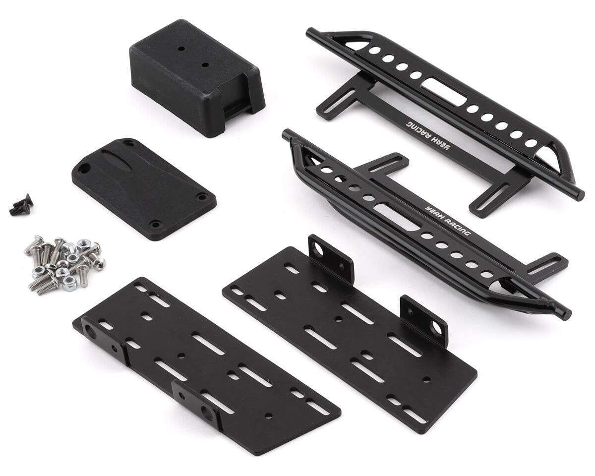 Yeah Racing Axial SCX10 II Steel Rock Sliders w/Receiver Box (Black) (2) YEA-AXSC-004