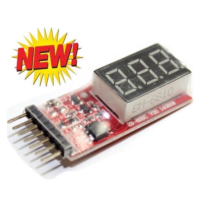 Powerhobby Red LED Digital 2S-6S LiPo Battery Voltage Tester Indicator Checker Detector DC W307