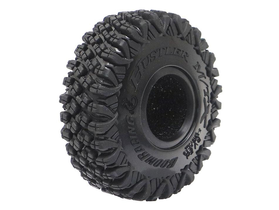 Boom Racing 1.0&quot; Hustler M/T Xtreme Richard Vasquez Edition RC Tire GEKKO Red 60x18.7mm Open Cell Foams (2) BRTR1-H60RD