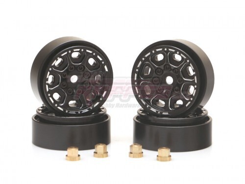 Team Raffee Co. 1.0&quot; Alu+Brass 8-petals Wheel for RC Crawler (4) Black TRC/1080021BK