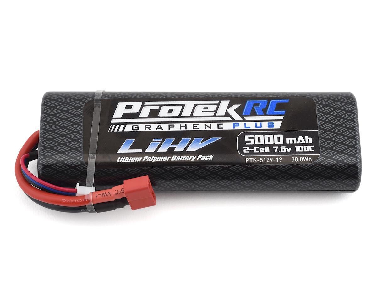 ProTek RC 2S 100C Si-Graphene + HV LiPo Stick Pack TCS Battery (7.6V/5000mAh) w/T-Style Connector (ROAR Approved) PTK-5129-19