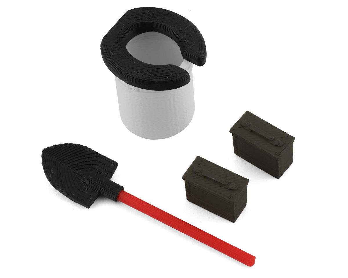 Scale By Chris TRX4M 1/18 Bundle w/2 Ammo Cans, Shovel &amp; Camping Loo (Miniature Scale Accessory) SBCTR04
