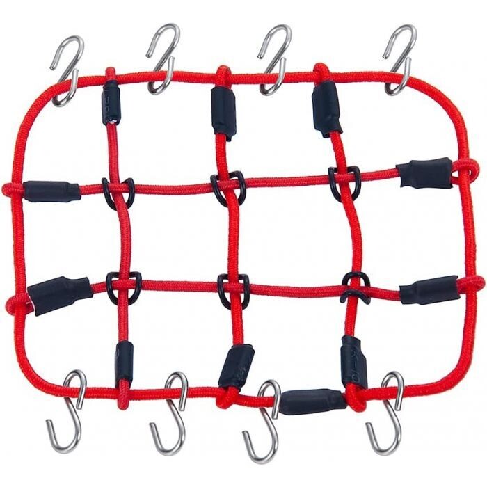 Powerhobby Elastic Roof Rack Luggage Net w Hooks for 1/24 Red PHB5281RED