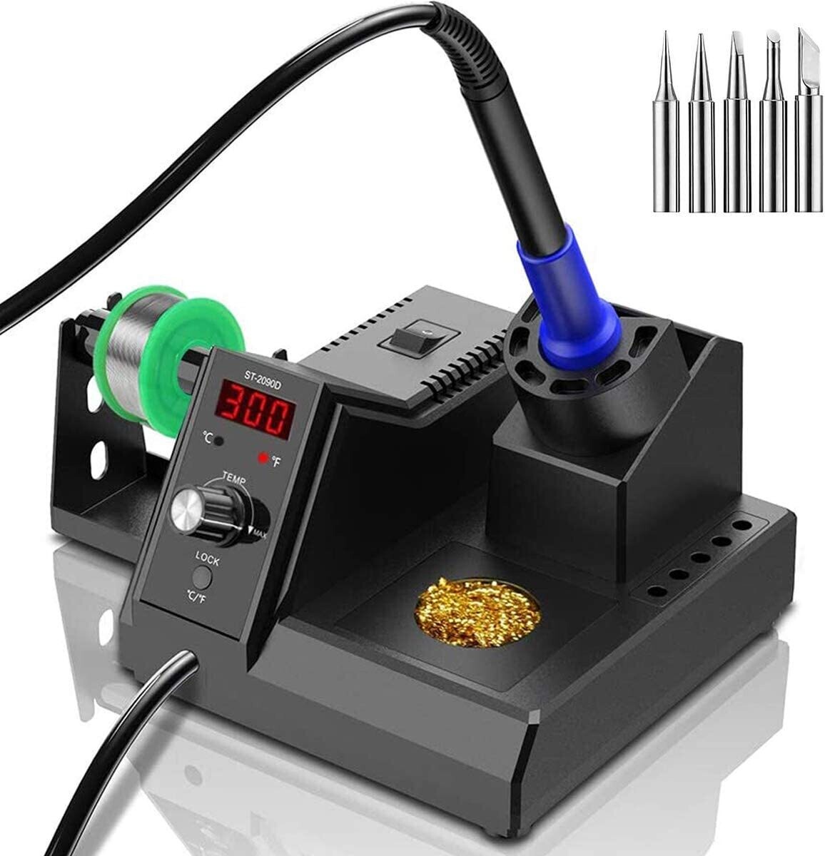 Soldering Station, 110V 80W Digital Soldering Iron Kit with Smart Temperature Control (176°F-896°F), Auto Standby Sleep