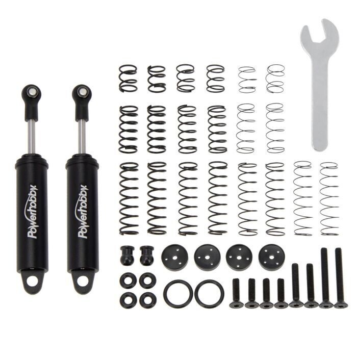 Powerhobby 90mm Promatics Two Stage Internal Spring Shocks (2) Black PHB5673Black