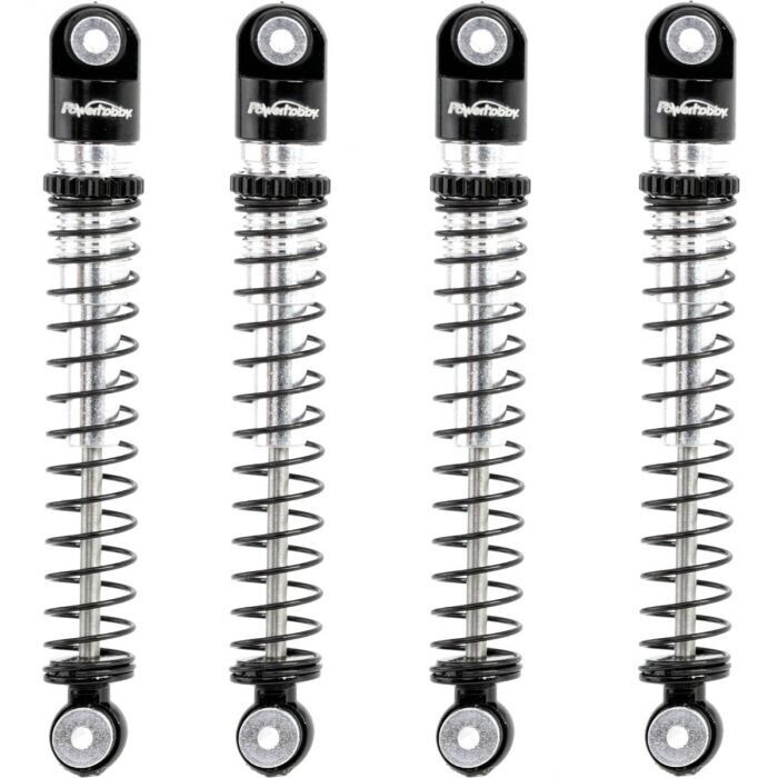 Powerhobby 1/24 Axial SCX24 Aluminum 54mm Long Travel Shocks Jeep Bronco Black PHBSCX24752Black