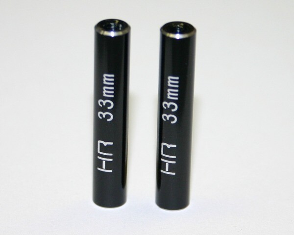 Hot Racing Aluminum Standoff Post Link 6x33mm w/ M3 Threads, Black, 2pcs HRARCL63301