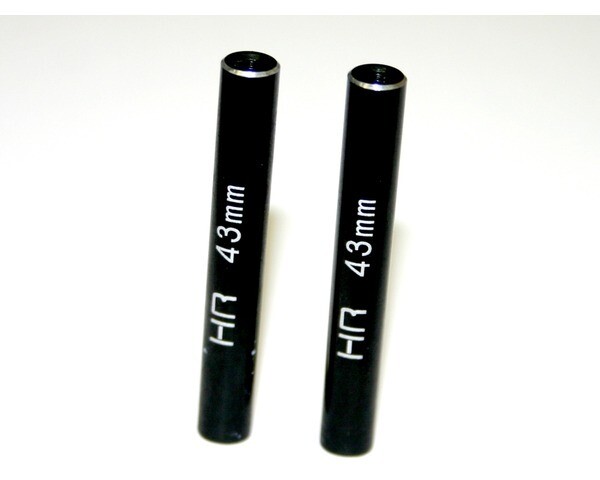 Hot Racing Aluminum Standoff Post Link 6x43mm w/ M3 Threads, Black, 2pcs HRARCL64301