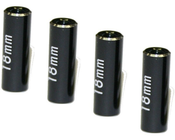 Hot Racing Aluminum Standoff Post Link 6x18mm w/ M3 Threads, Black, 4pcs HRARCL61801