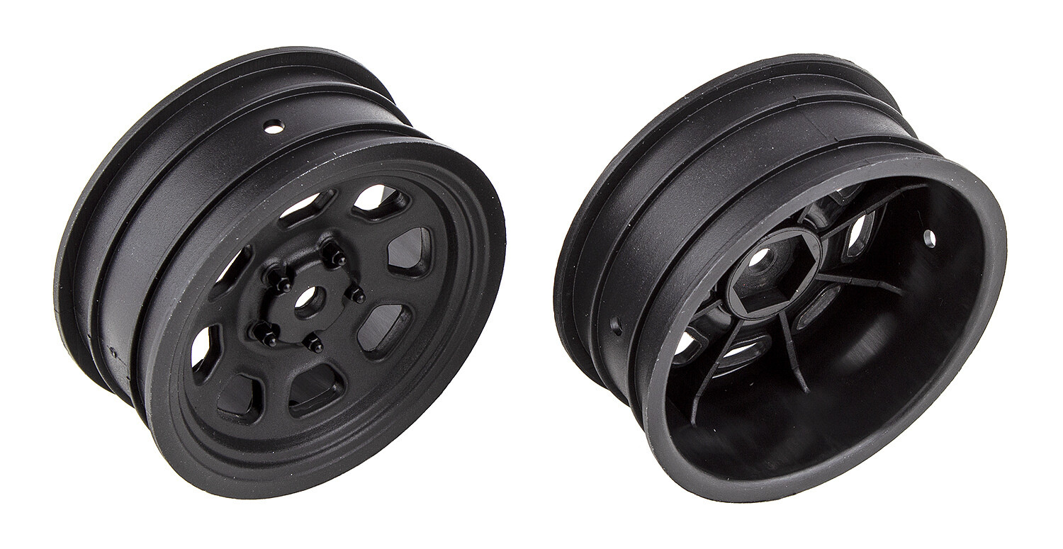 Associated SR10 Black Front Wheels, 1 pair ASC71096