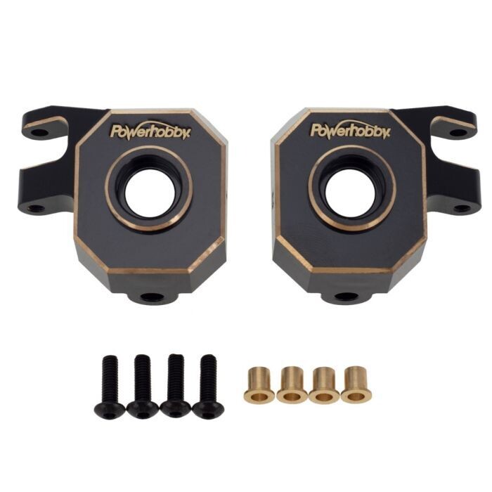 Powerhobby Brass Currie F9 Portal Steering Knuckle Caps Axial Capra 1.9 SCX10 Pro PHB5743