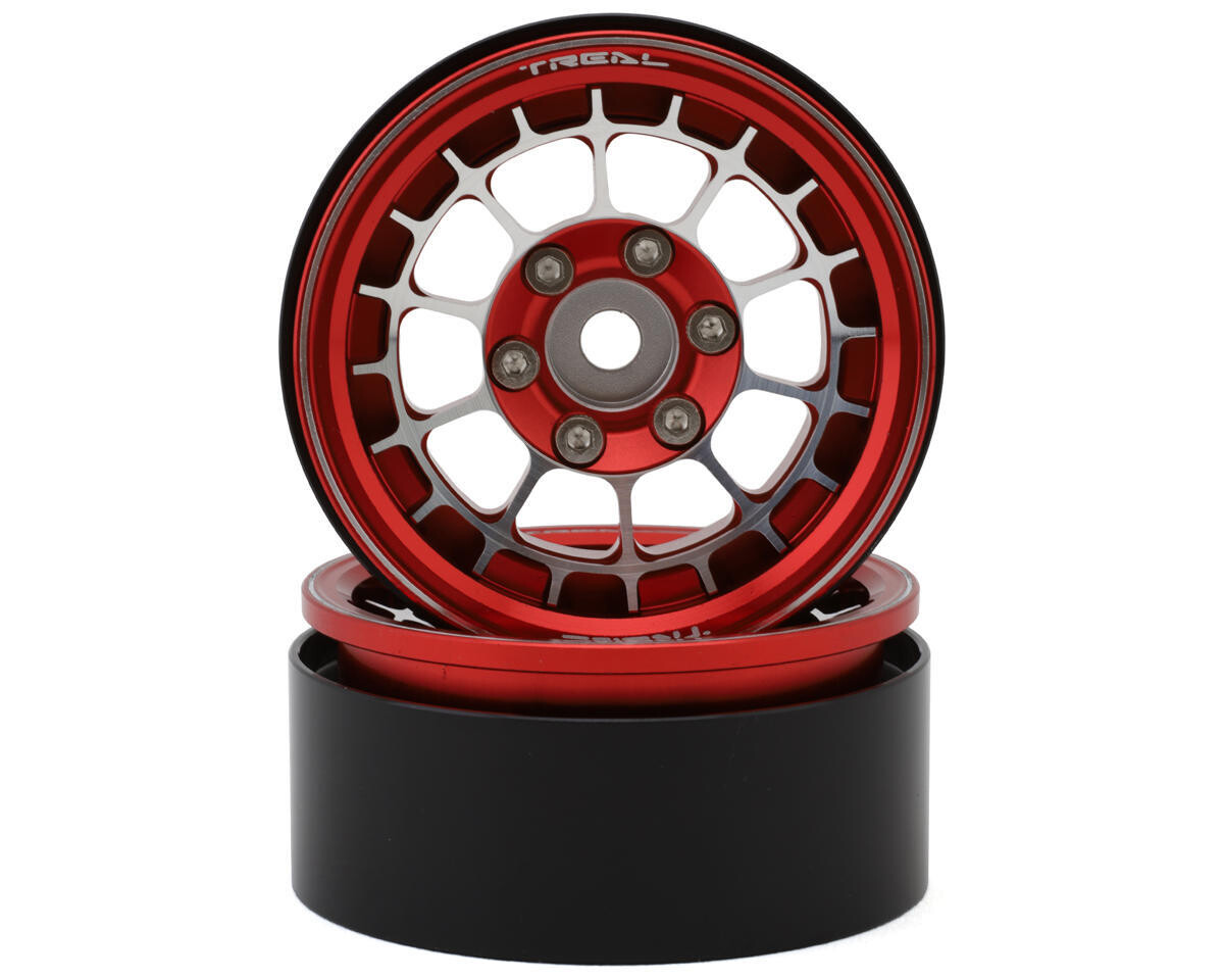 Treal Hobby Type A 1.9&#39;&#39; Spoked Beadlock Wheels (Red) (2) TLHTWHEEL-65