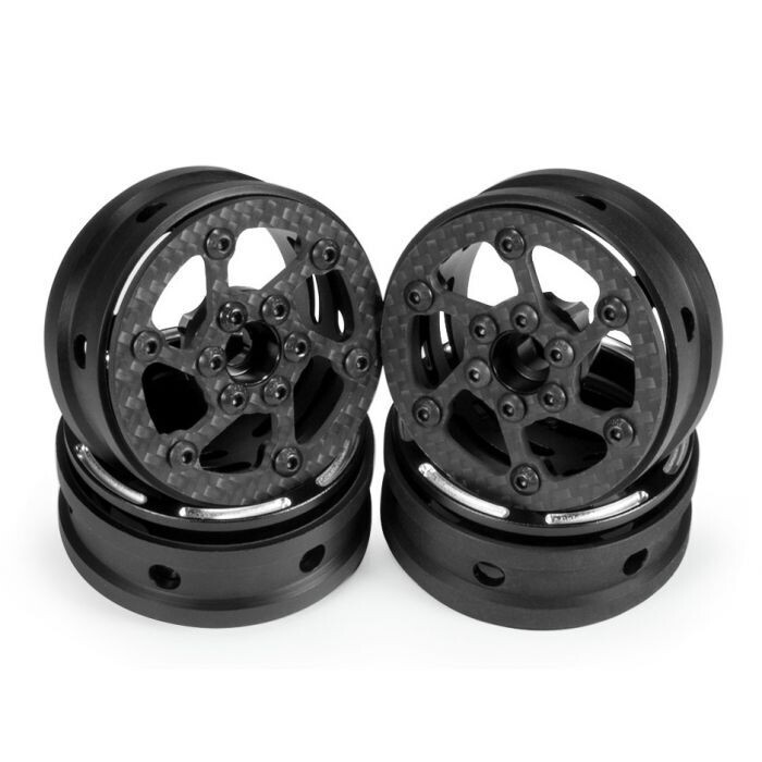 Powerhobby 1.9&quot; Carbon Fiber Lightweight Beadlock Wheels A 1/10 Rock Crawler PHB5854