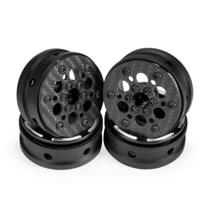 Powerhobby 1.9&quot; Carbon Fiber Lightweight Beadlock Wheels C 1/10 Rock Crawler PHB5856