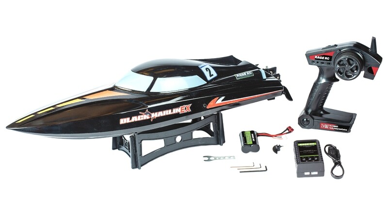 Rage R/C Black Marlin EX Brushed RTR Boat RGRB1400