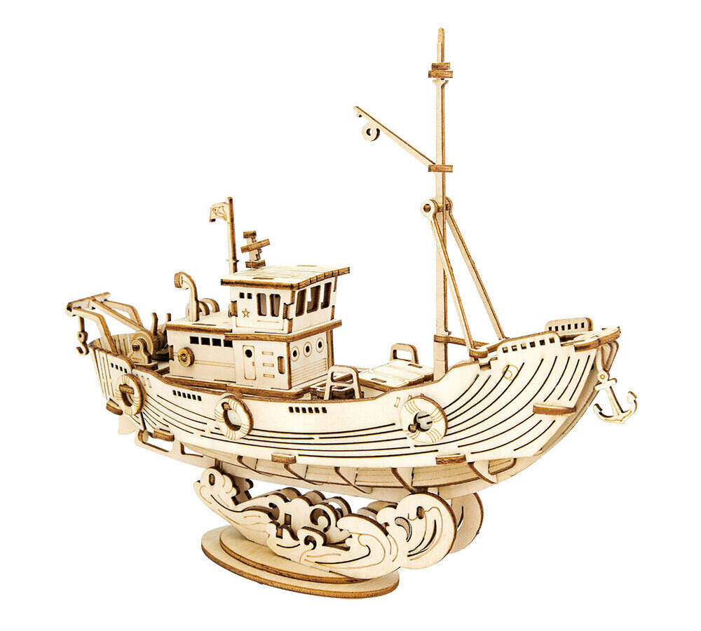 Robotime Classic 3D Wood Puzzles; Fishing Ship ROETG308