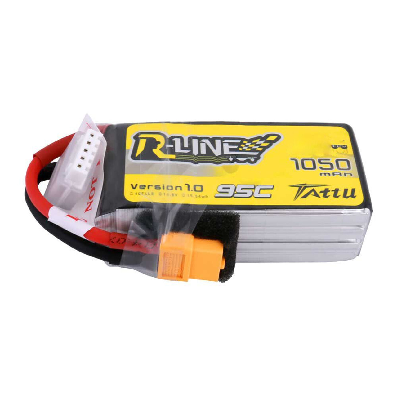 Tattu R-Line 1050mAh 95C 4S1P Lipo Battery Pack with XT60 Plug TAA10504S95X6