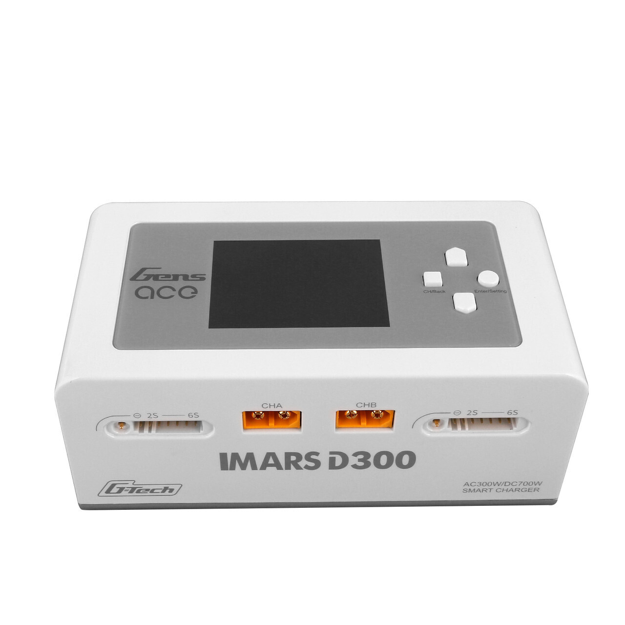 Gens Ace IMARS D300 G-Tech Channel AC/DC 300W/700W RC Battery Charger-US White GEA300WD300-UW