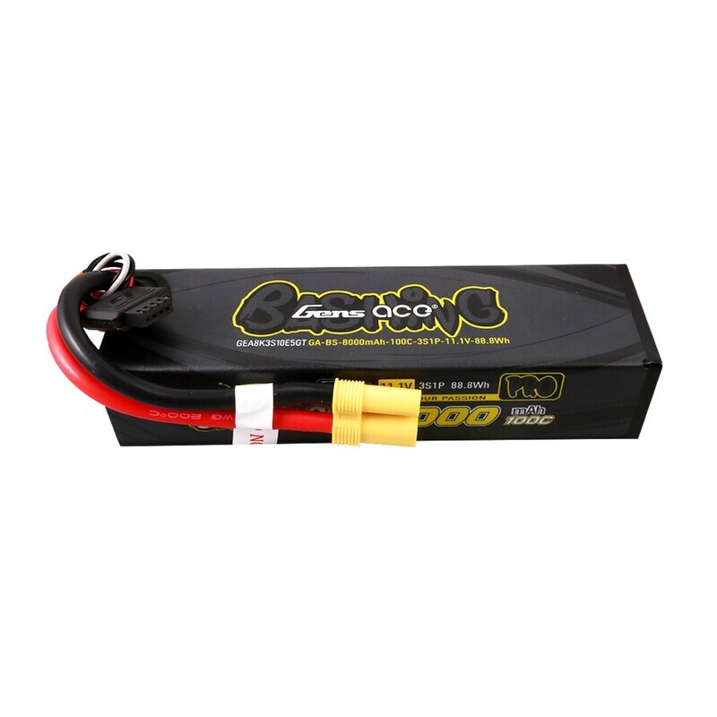 Gens ace Bashing Pro 11.1V 100C 3S 8000mah G-tech Lipo Battery Pack with EC5 Plug GEA8K3S10E5GT