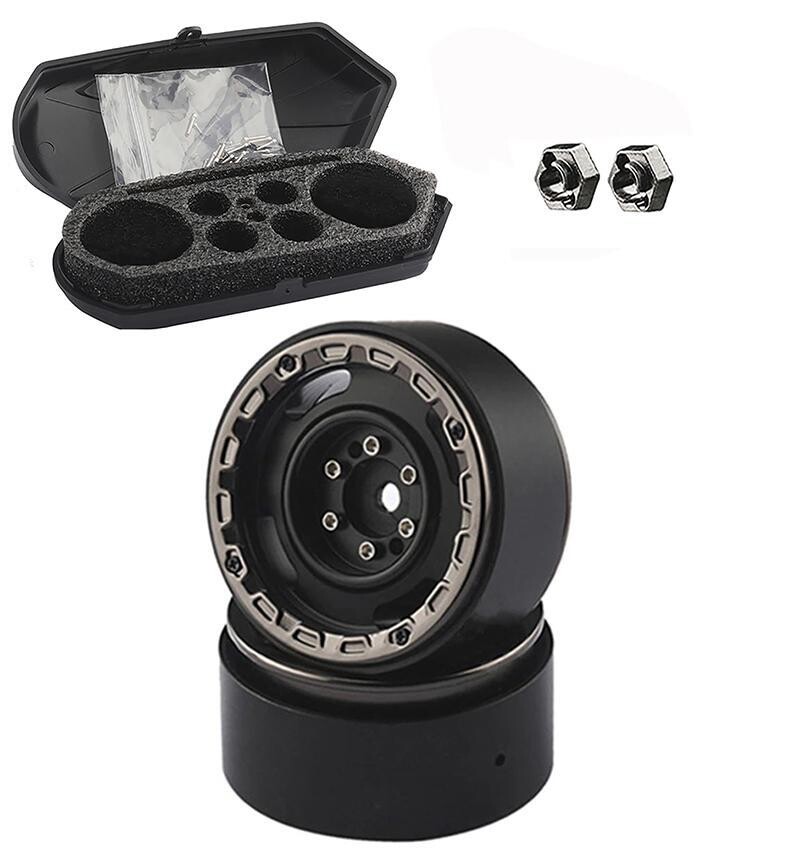 Integy Luggage Storage Cargo Case &amp; Alloy Beadlock Wheels (2) for Traxxas 1/18 TRX-4M C33003