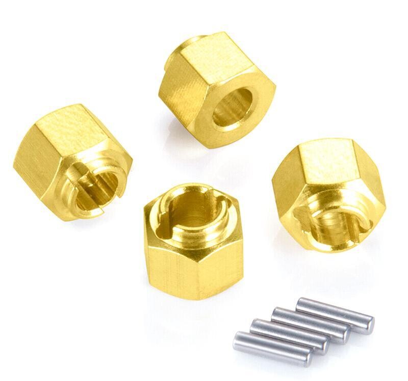 Integy Brass Alloy 5mm Thick Hex Wheel Adapters (4) for Traxxas 1/18 TRX-4M Crawler C33135