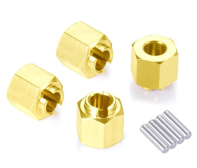 Integy Brass Alloy 6mm Thick Hex Wheel Adapters (4) for Traxxas 1/18 TRX-4M Crawler C33136