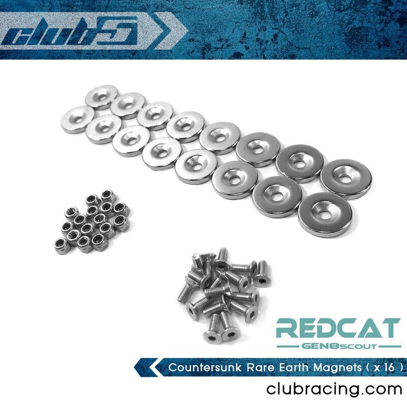 Club 5 Racing Countersunk Rare Earth Magnets for GEN8 Body Mount ( x 16 ) C-GEN8-0041