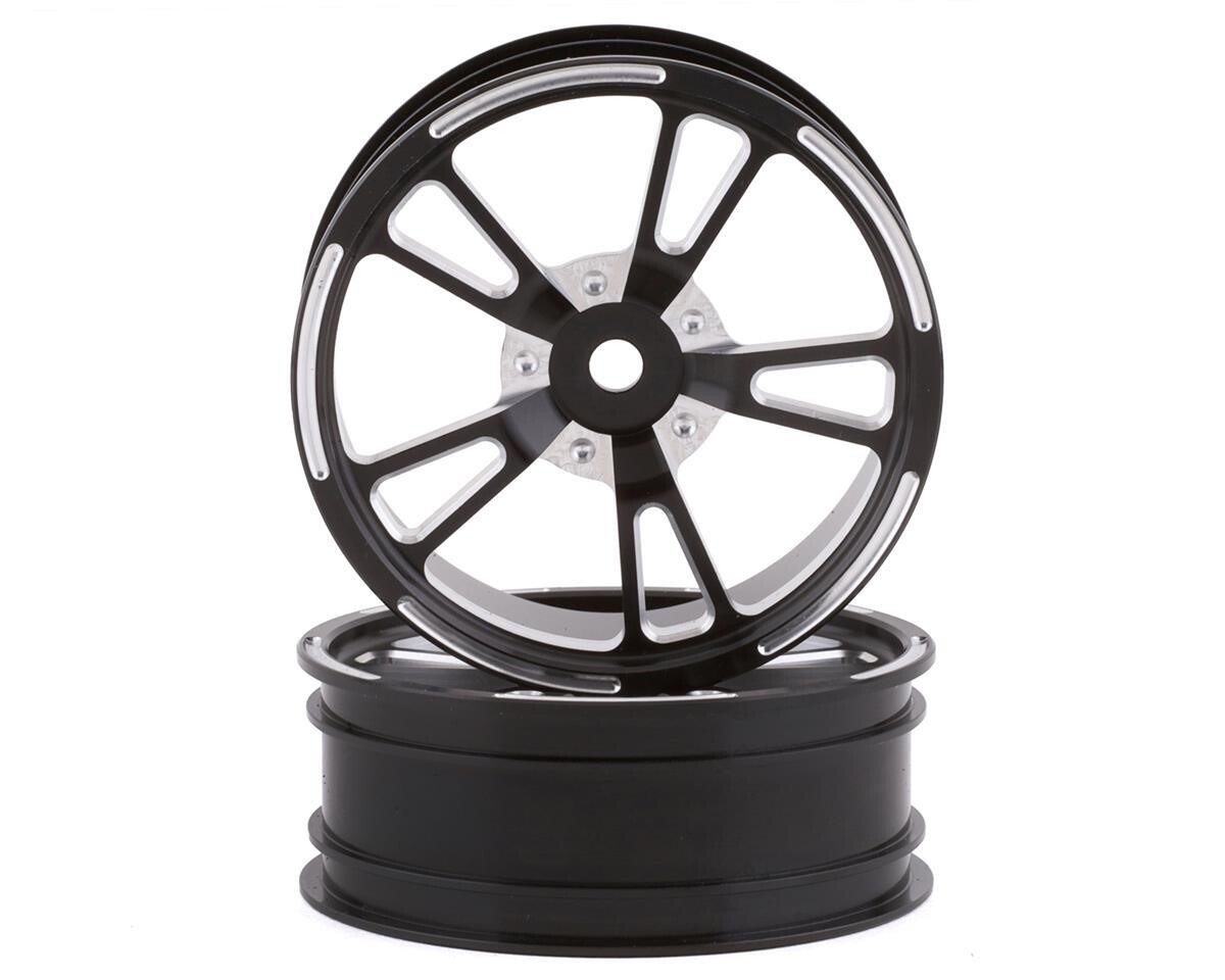 SSD RC V Spoke Aluminum Front 2.2” Drag Racing Wheels (Black) (2) SSD00450