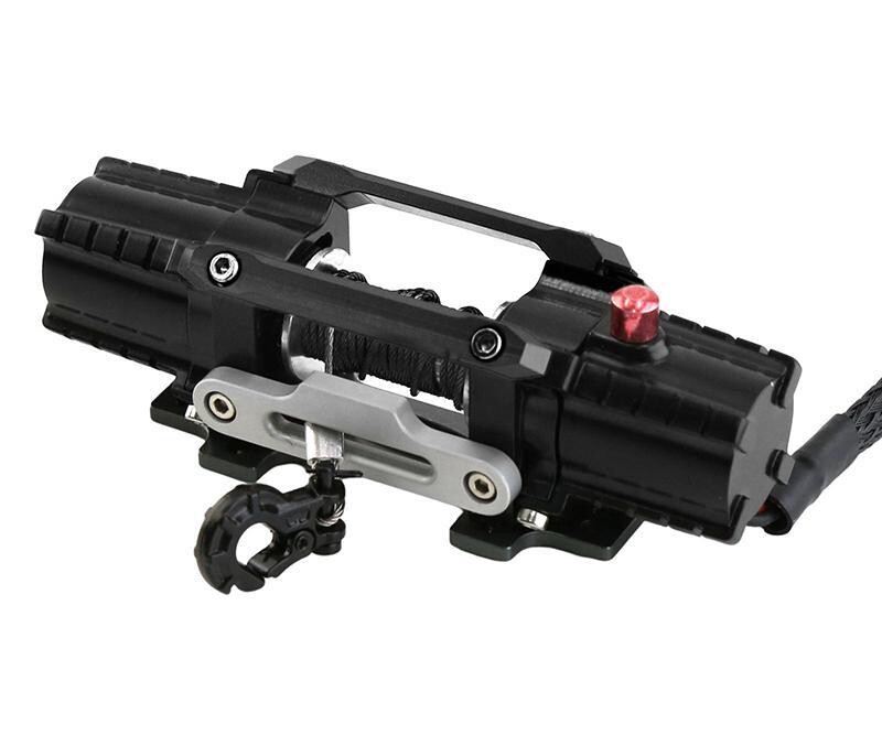 Realistic Alloy Machined Twin Motor Winch Kit for 1/10 Scale Off-Road Crawler C33158BLACK