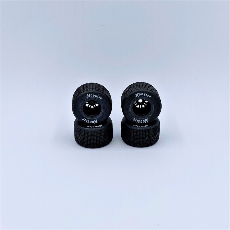 1RC FR/RR Soft Tires &amp; Black Wheels, 1/18 LM (4) 5541