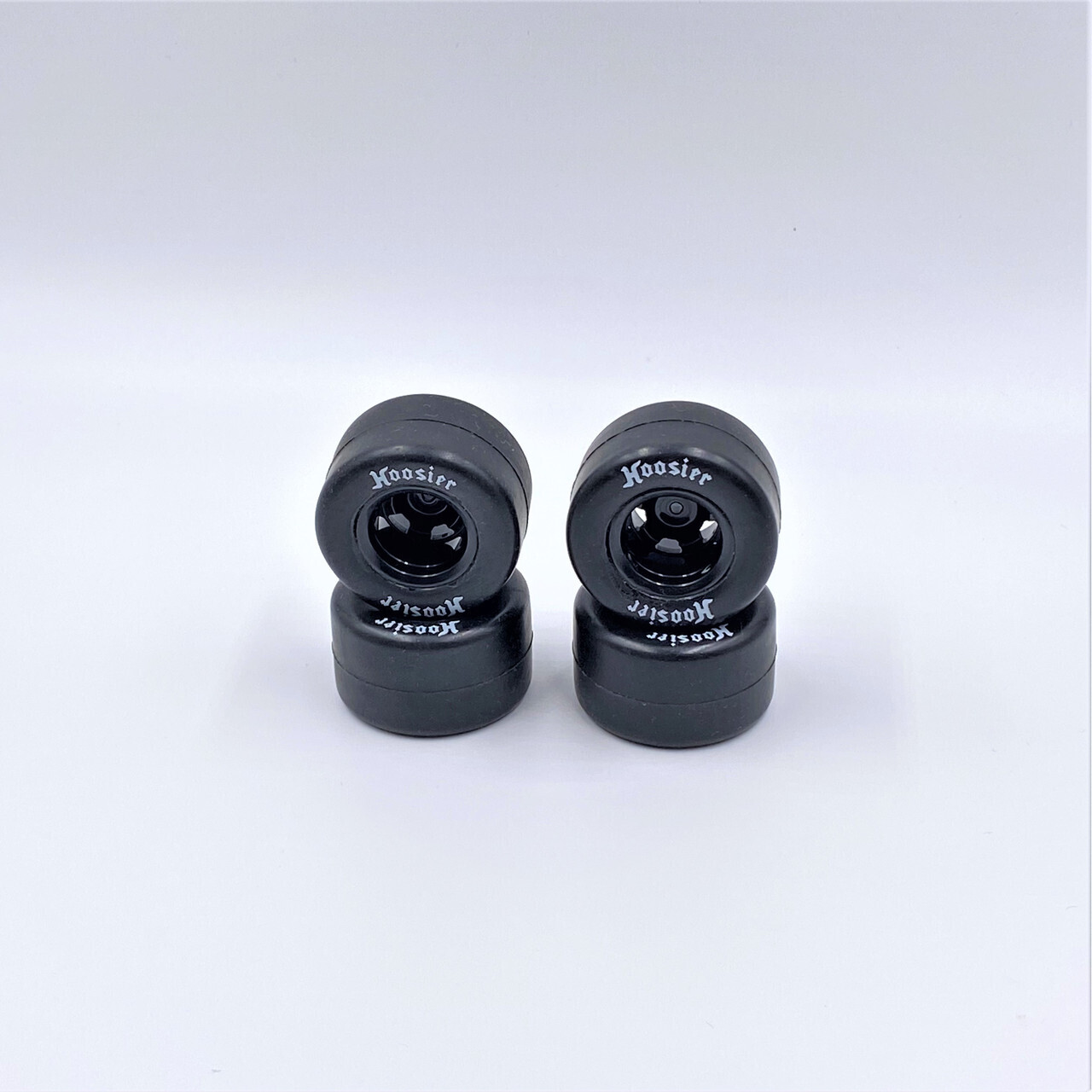 1RC FR/RR Tires &amp; Black Wheels, 1/18 Asphalt Modified (4) 5549