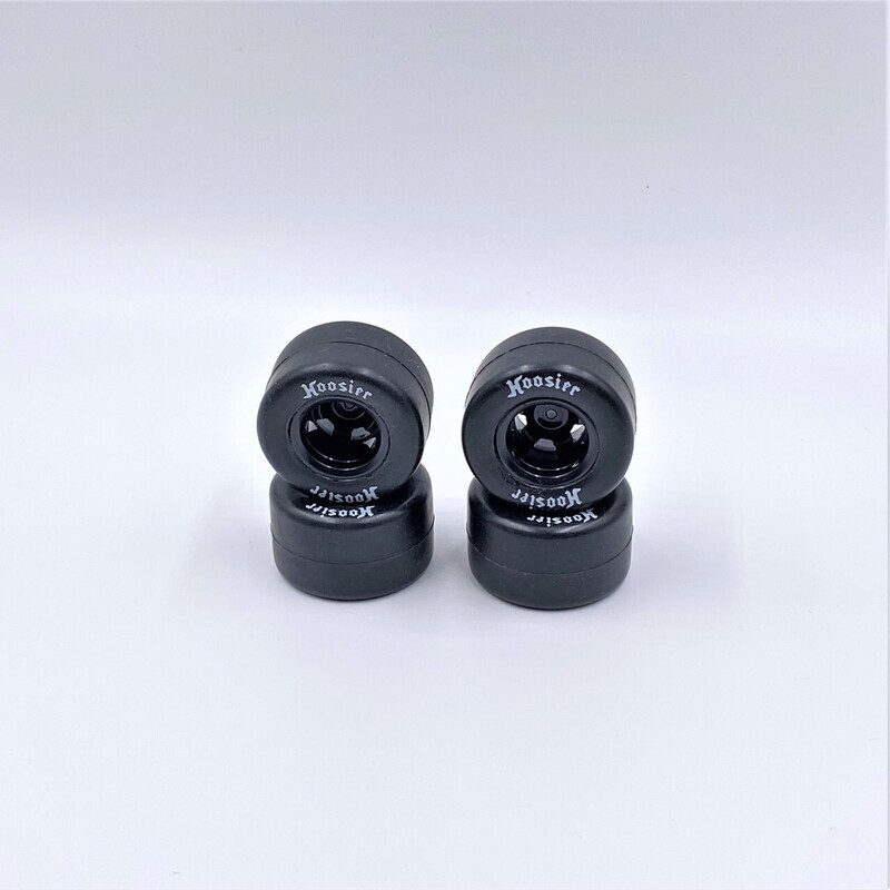 1RC FR/RR Soft Tires &amp; Black Wheels, 1/18 Asphalt Modified (4) 5551