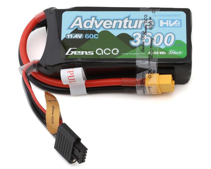 Gens Ace G-Tech Smart 3S LiHV Battery 60C (11.4V 3600mAh) w/XT60 Connector GEA363S60X6GT