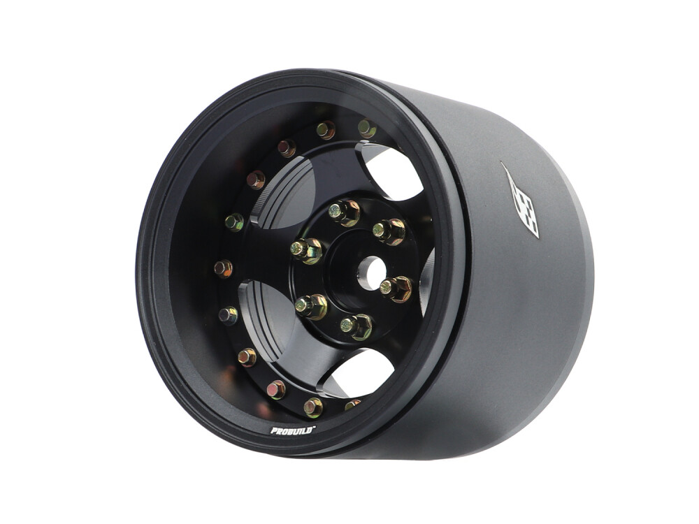 Boom Racing ProBuild™ 1.9&quot; Extra Wide SV5 Adjustable Offset Aluminum Beadlock Wheels (2) Matte Black/Black BRPB082MBKBK-EW