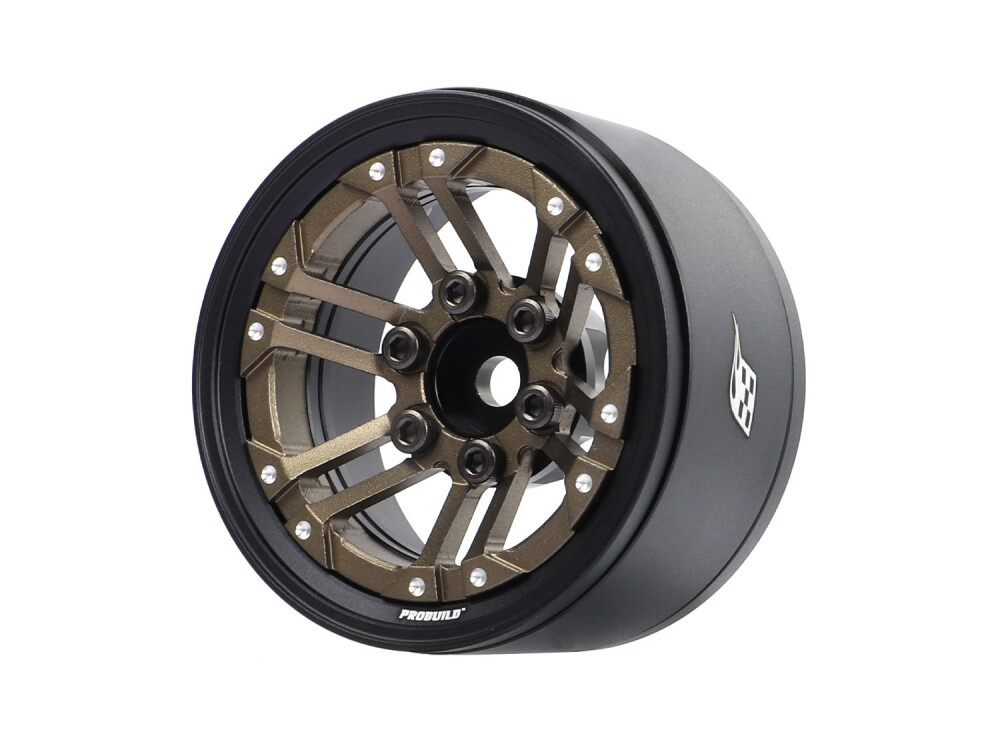 Boom Racing ProBuild™ 1.9&quot; TWS Adjustable Offset Aluminum Beadlock Wheels (2) Matte Black/Bronze BRPB085MBKBZ