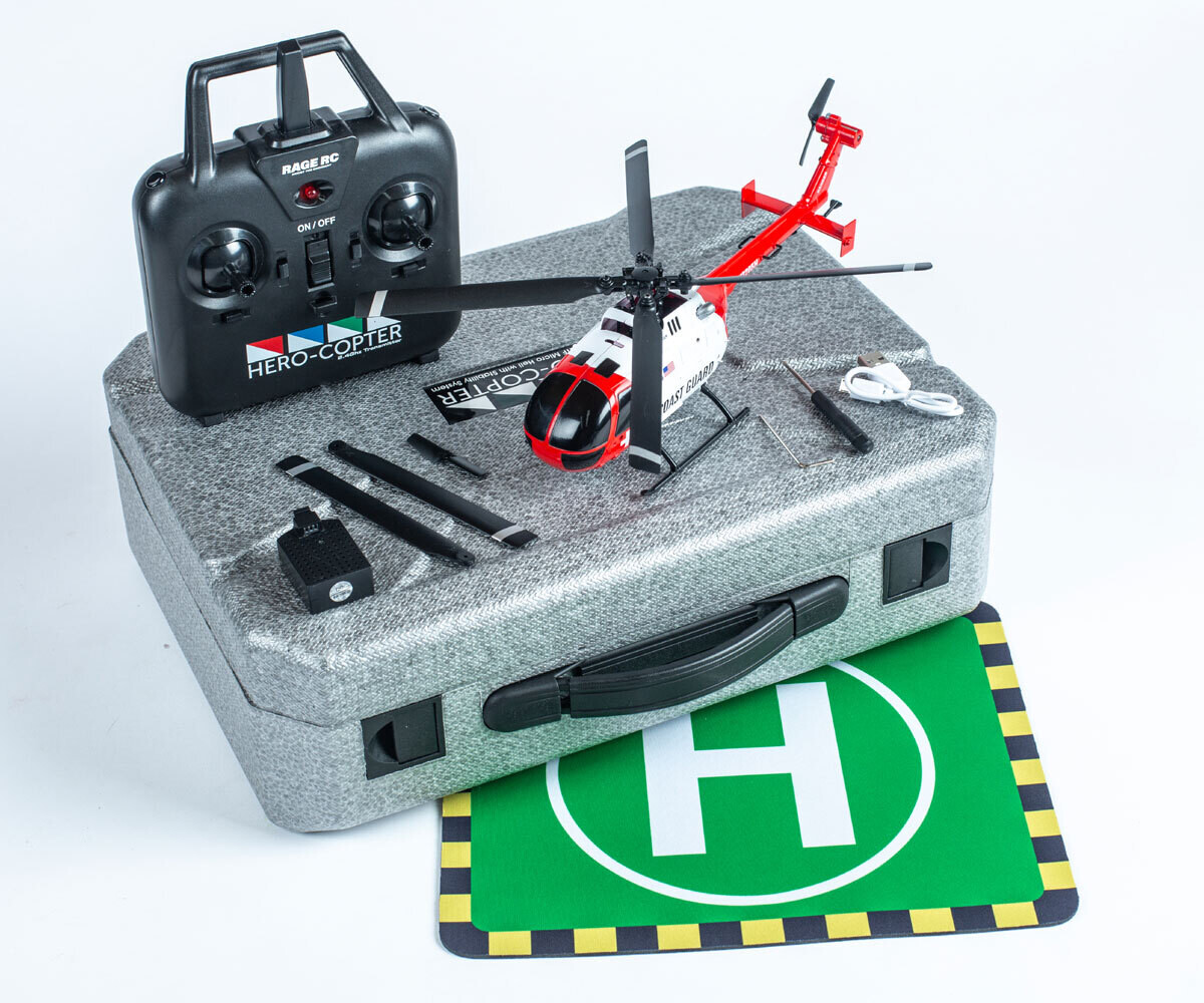 Rage R/C Hero-Copter, 4-Blade RTF Helicopter; Coast Guard RGR6050