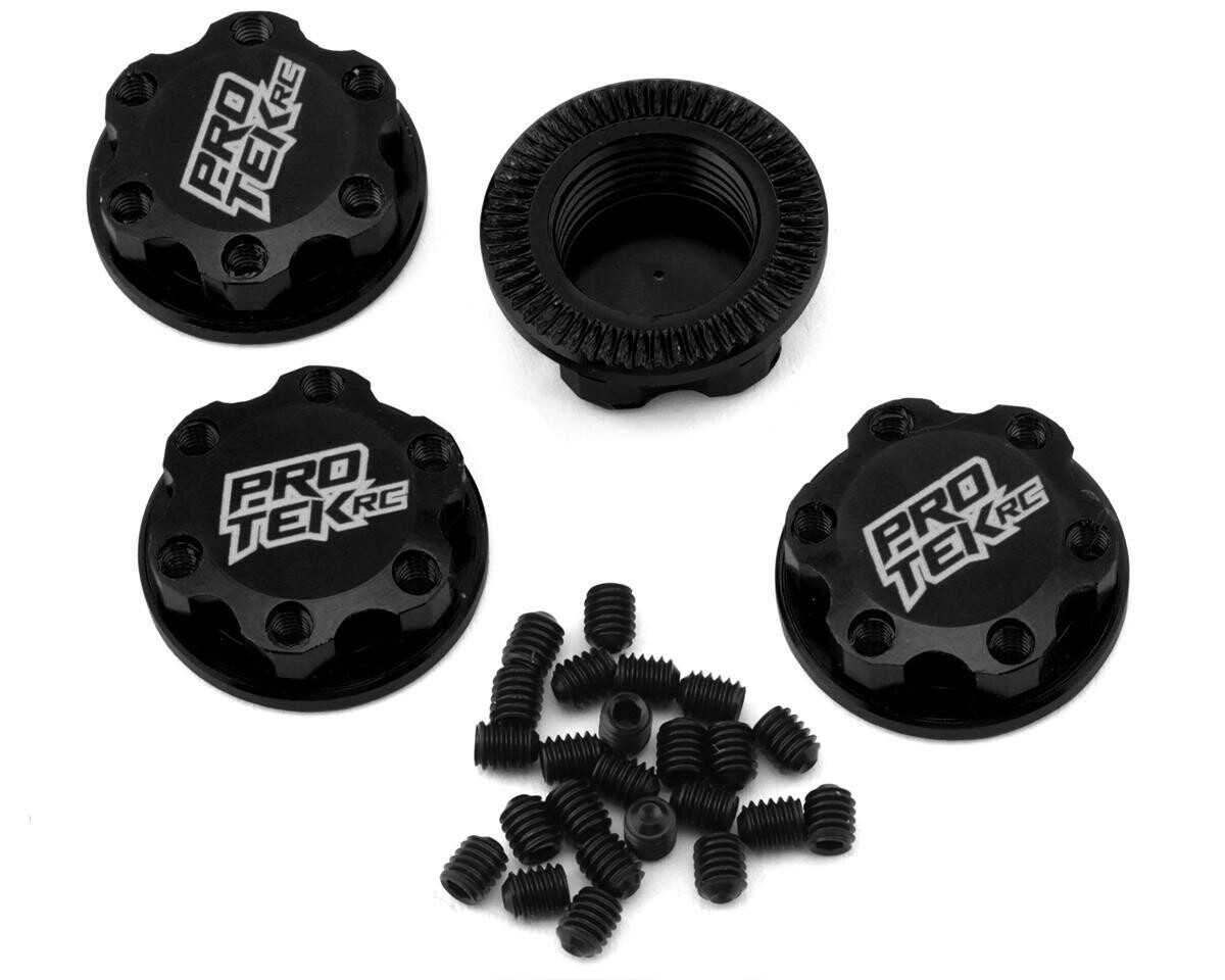 ProTek RC 17mm Captured &amp; Knurled Magnetic Wheel Nuts (4) (Black) PTK-2036