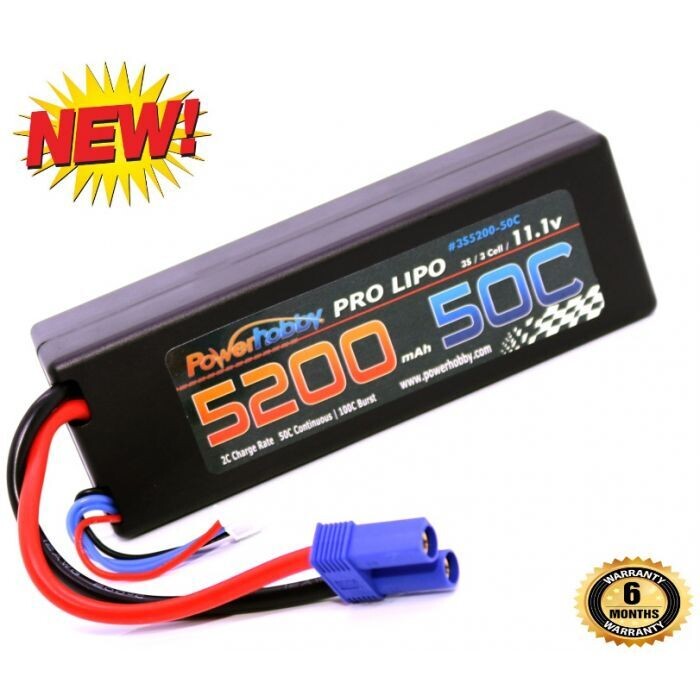 Powerhobby 3S 11.1V 5200mAh 50C Lipo Battery w EC5 Plug 3-Cell Hard Case PHB3S520050HCEC5