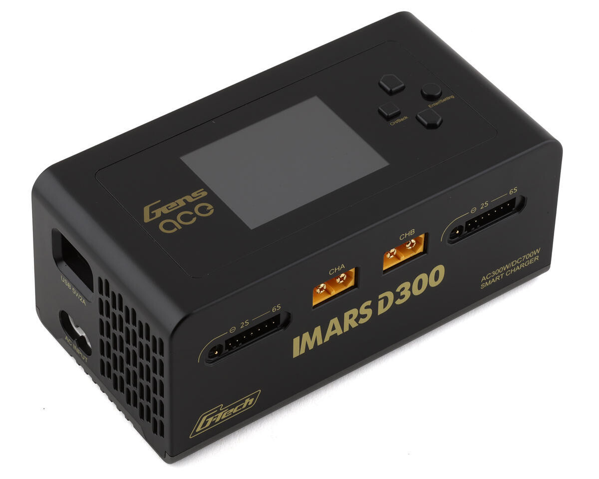 Gens Ace Imars D300 G-Tech Smart Dual AC/DC Charger (6S/16A) (Black) (AC-300W) (DC-350W x2) GEA300WD300-UB