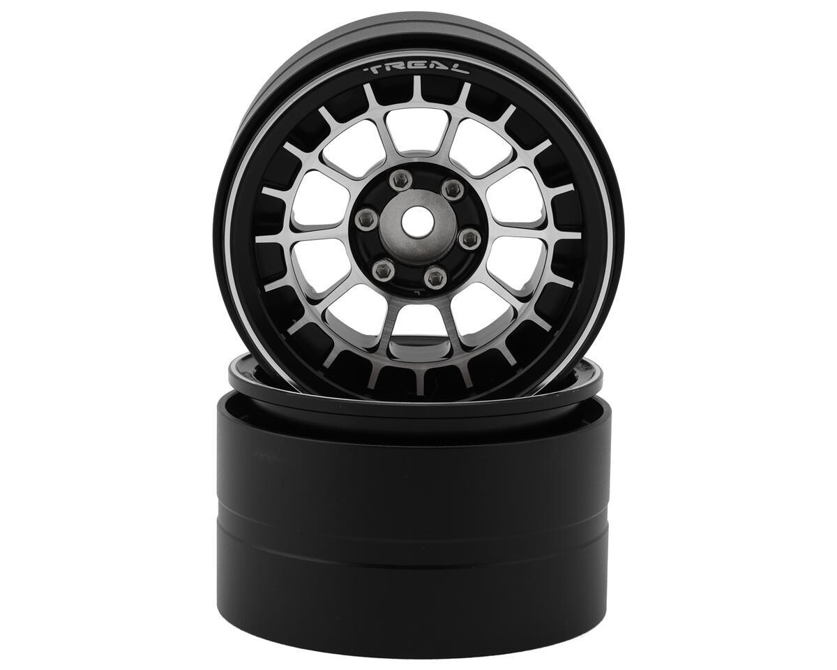 Treal Hobby 2.2&quot; Type-A Beadlock Wheels (Black/Silver) (2) TLHTWHEEL-45