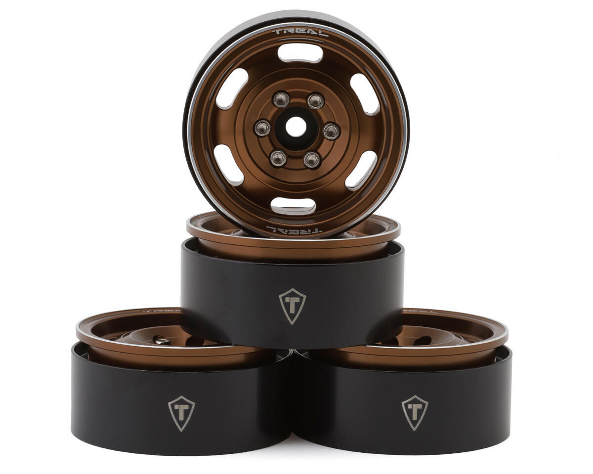Treal Hobby Type G 1.9&quot; Vintage Wagon Beadlock Wheels (Copper) (4) (129.5g) TLHTWHEEL-54