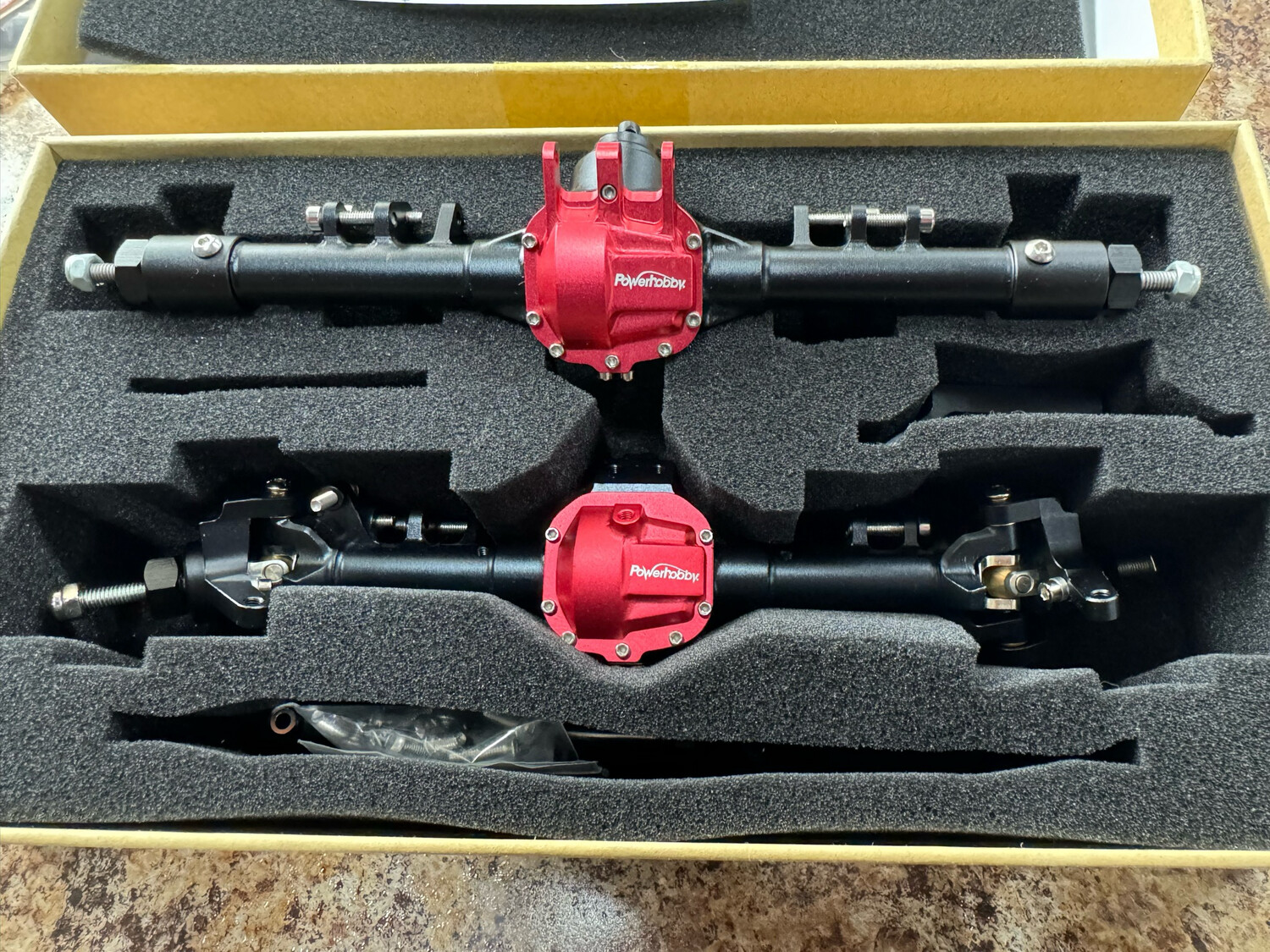 Powerhobby 1/10 Aluminum Straight Front and Rear Axles Black 1/0 Rock Crawler PHB6281Black