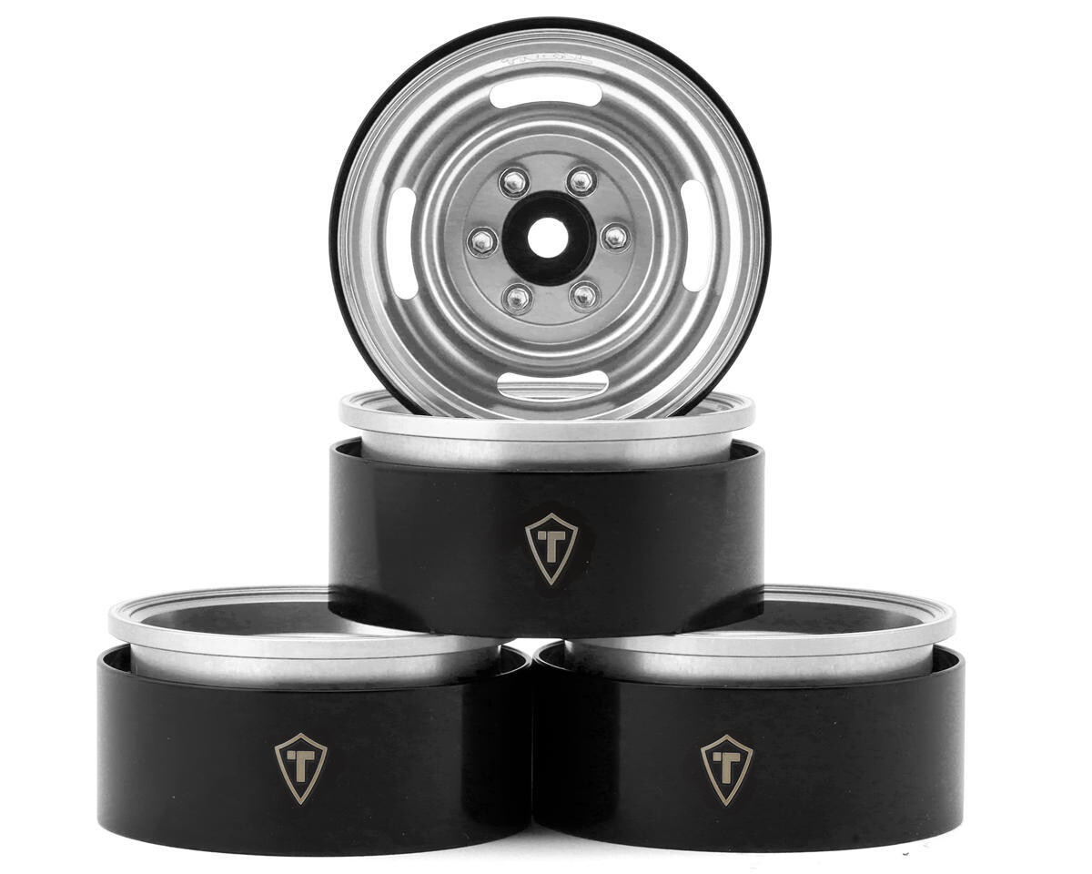 Treal Hobby Type P 1.9&quot; Heavy Duty Vintage Style Wheels (Silver) (4) (127.3g) TLHTWHEEL-165