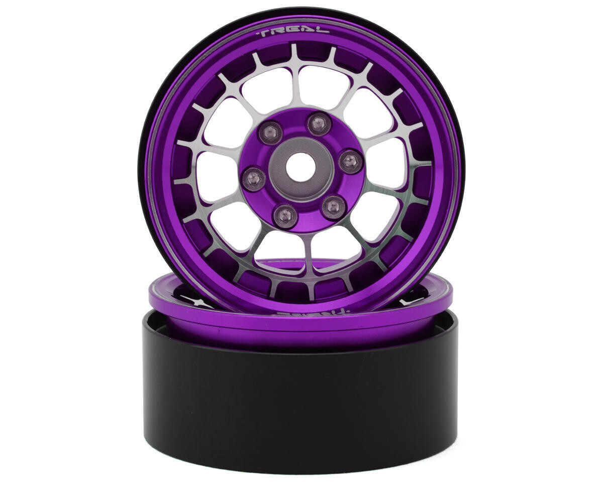 Treal Hobby Type A 1.9&#39;&#39; Spoked Beadlock Wheels (Purple) (2) TLHTWHEEL-64