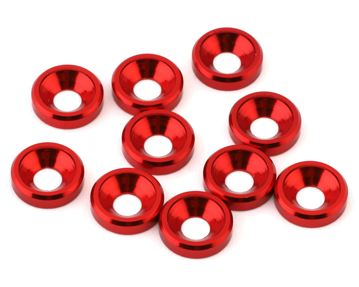 eXcelerate 3mm Countersunk Washers (Red) (10)  XCE-0143.1